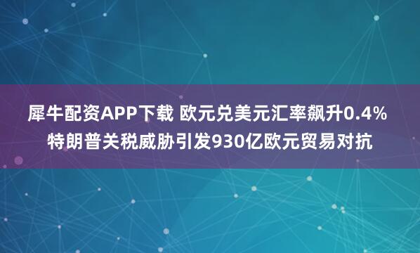 犀牛配资APP下载 欧元兑美元汇率飙升0.4% 特朗普关税威胁引发930亿欧元贸易对抗